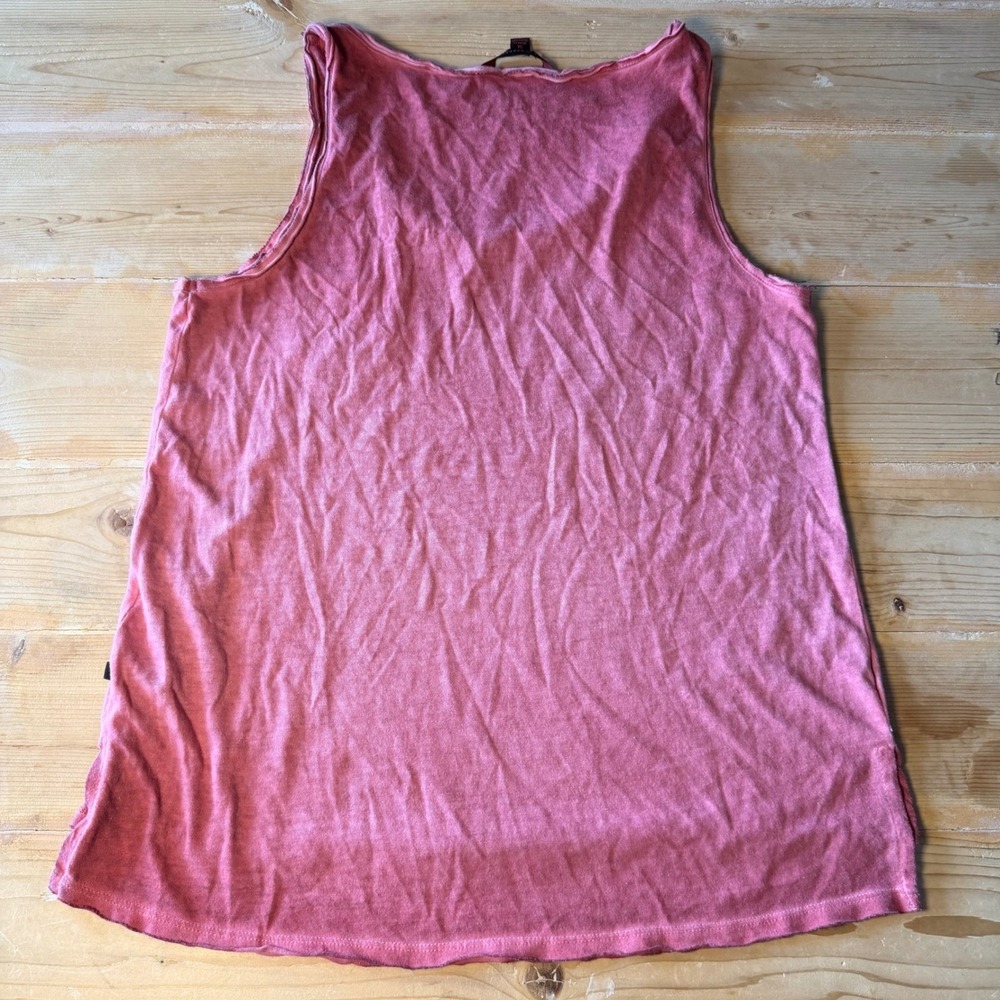 Rock & Republic Womens Coral Pink Pocket Tank Top High Low Hem Size M - Picture 2 of 6